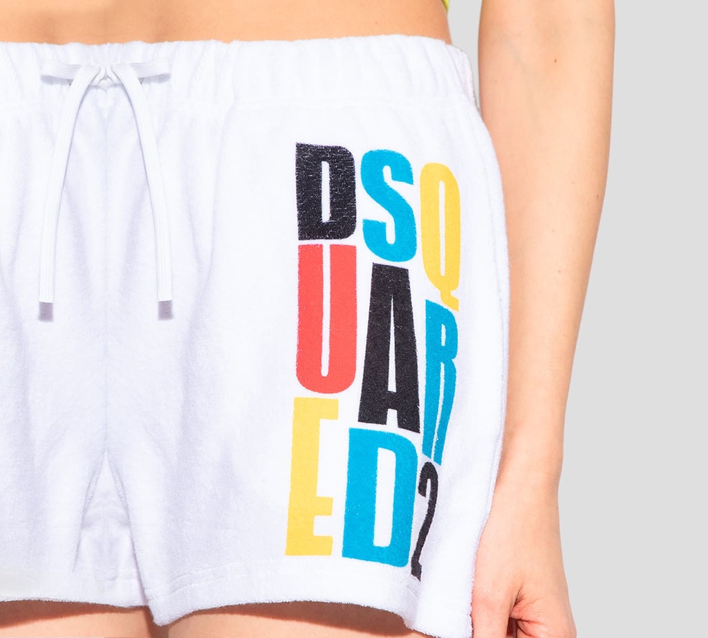 Dsquared2 - SHORT DE PLAYA EN TELA DE PAÑO CON LOGO MULTICOLOR