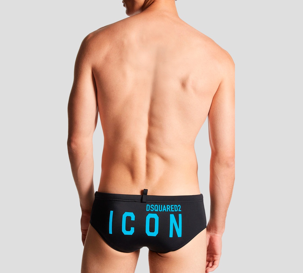 Dsquared2 - TRAJE DE BAÑO ESTILO INTERIOR, NEGRO CON LETRAS AZULES