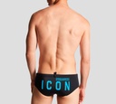 Dsquared2 - TRAJE DE BAÑO ESTILO INTERIOR, NEGRO CON LETRAS AZULES