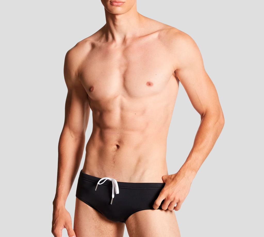 Dsquared2 - TRAJE DE BAÑO ESTILO INTERIOR, NEGRO CON LETRAS BLANCAS