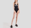 Dsquared2 - TRAJE DE BAÑO ENTERO, NEGRO CON LETRAS BLANCAS 201