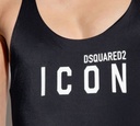 Dsquared2 - TRAJE DE BAÑO ENTERO, NEGRO CON LETRAS BLANCAS