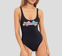 Dsquared2 - TRAJE DE BAÑO ENTERO CON ESTAMPADO DE PACMAN SOBRE EL BUSTO