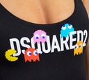 Dsquared2 - TRAJE DE BAÑO ENTERO CON ESTAMPADO DE PACMAN SOBRE EL BUSTO