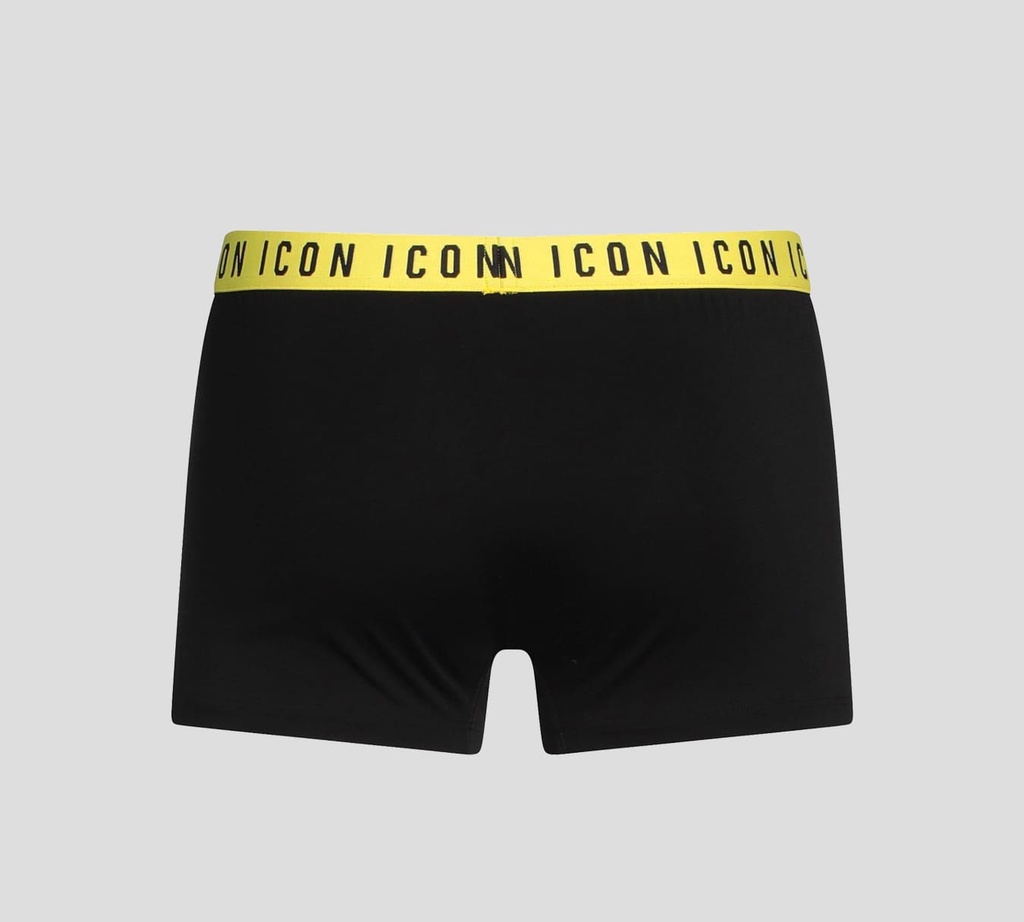 Dsquared2 - BOXER CORTO ICON CON BANDA ELÁSTICA AMARILLA A LA CADERA