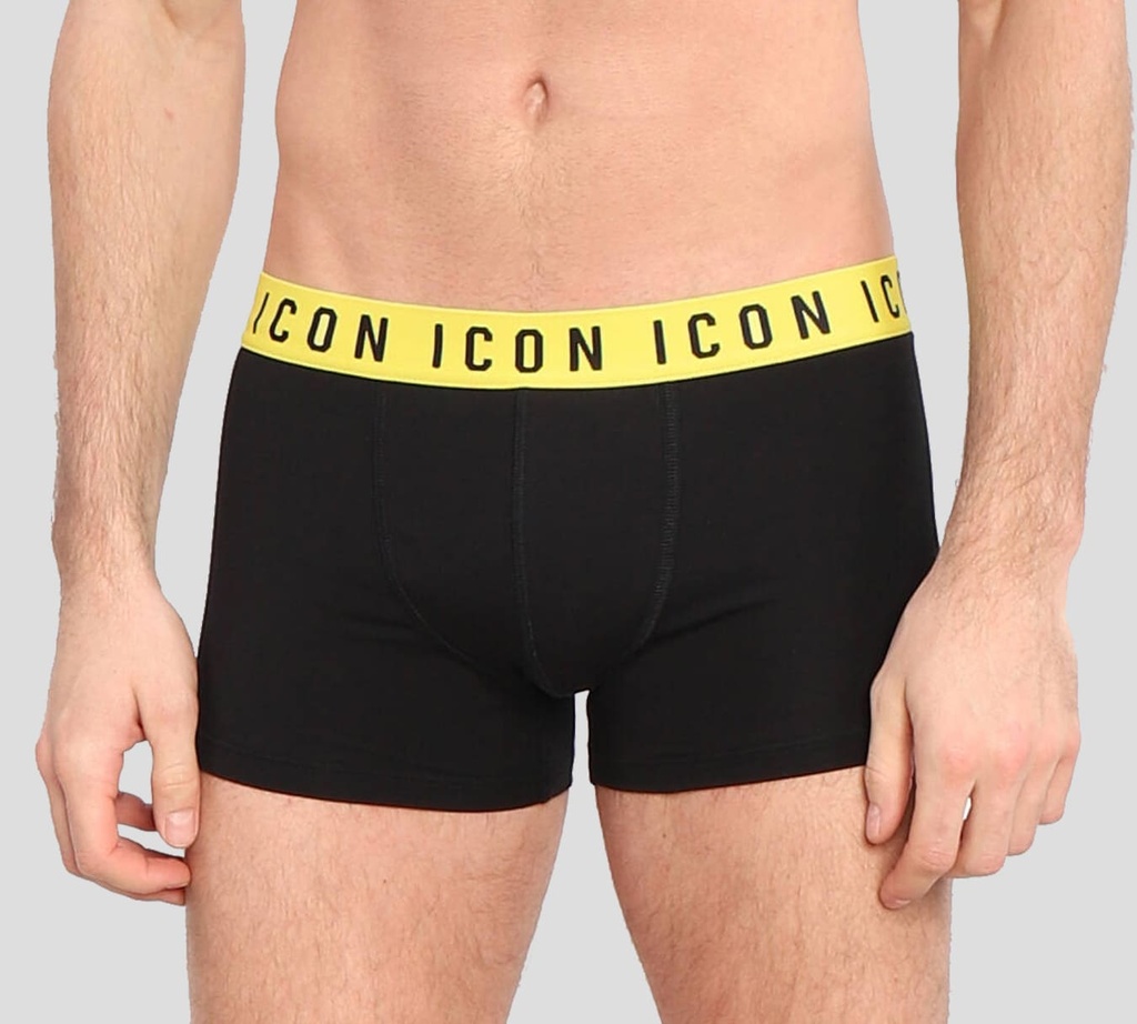 Dsquared2 - BOXER CORTO ICON CON BANDA ELÁSTICA AMARILLA A LA CADERA