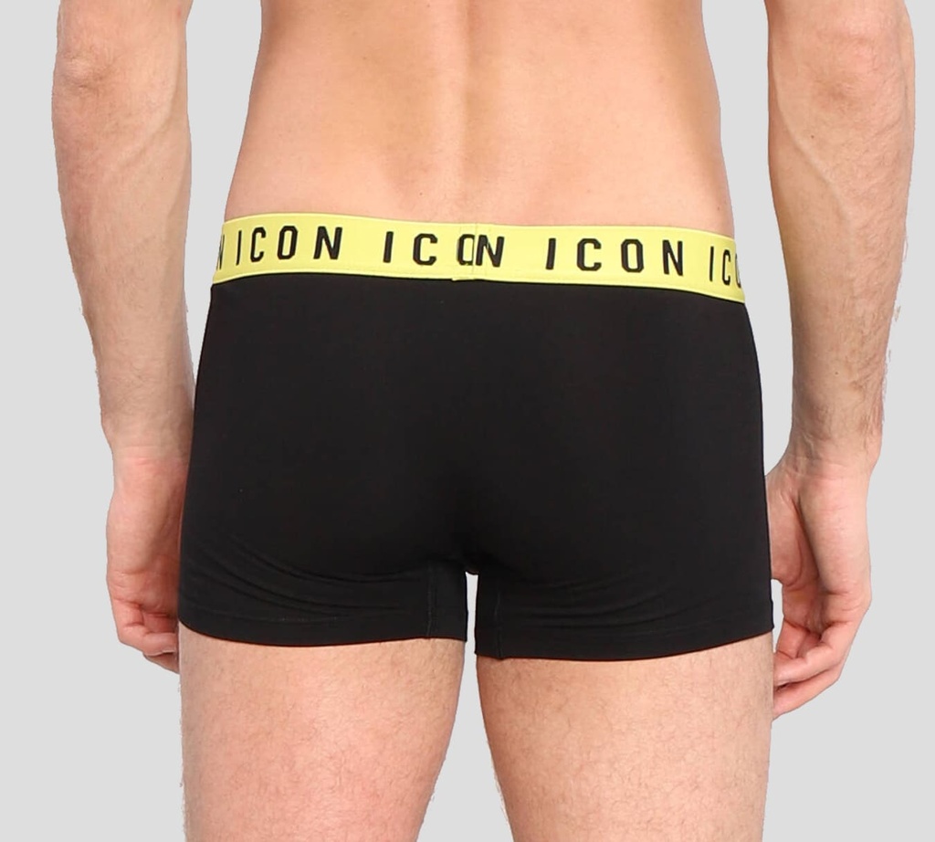 Dsquared2 - BOXER CORTO ICON CON BANDA ELÁSTICA AMARILLA A LA CADERA