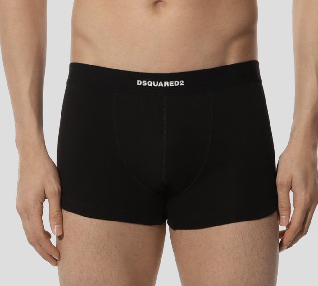 Dsquared2 - BOXER CORTO UNICOLOR CON LOGO SOBRE BANDA ELÁSTICA
