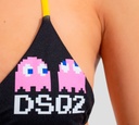 Dsquared2 - TOP DE BIKINI TRIANGULAR CON ESTAMPADO DE FANTASMA PINKY- PAC MAN