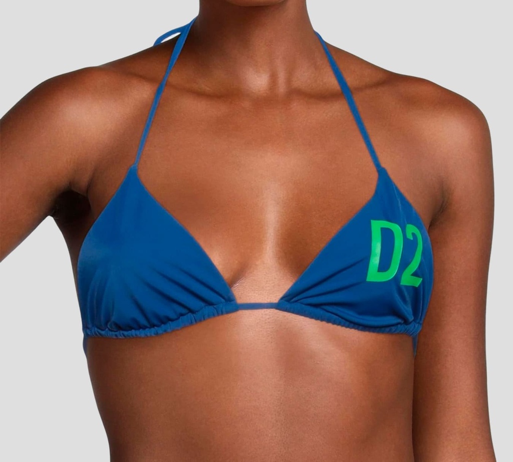 Dsquared2 - TOP DE TRAJE DE BAÑO ESTILO TRIANGULO, AZUL MARINO
