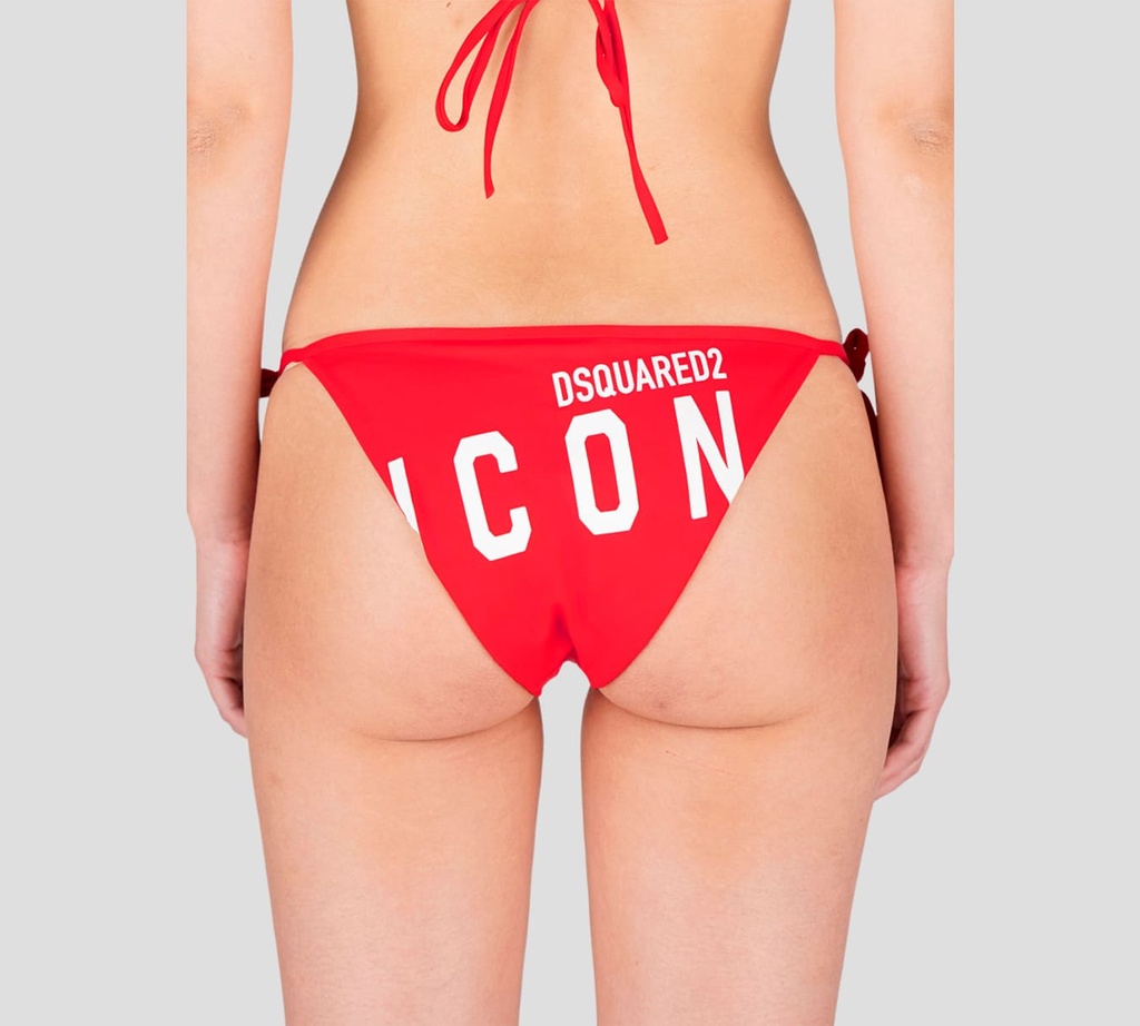 Dsquared2 - BIKINI DE TRAJE DE BAÑO ROJO CON LETRAS BLANCAS