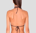 Dsquared2 - TOP DE TRAJE DE BAÑO ESTILO TRIANGULO, NEGRO CON LETRAS BLANCAS