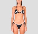 Dsquared2 - TOP DE TRAJE DE BAÑO ESTILO TRIANGULO, NEGRO CON LETRAS BLANCAS