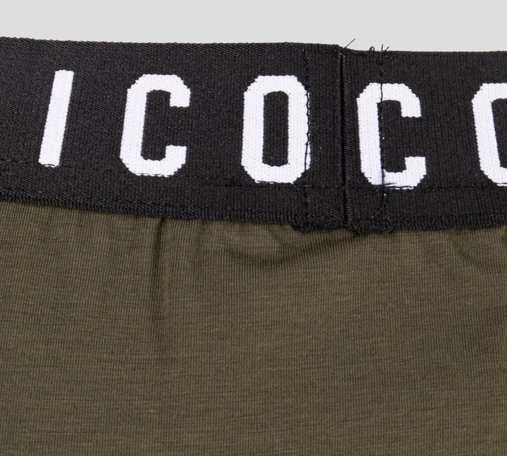 Dsquared2 - BOXER CORTO VERDE, CON LETRAS ICON