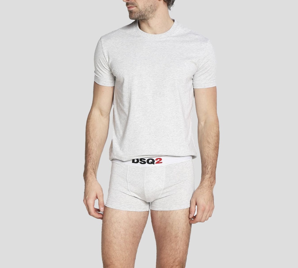 Dsquared2 - BOXER CORTO GRIS CON INICIALES DE MARCA