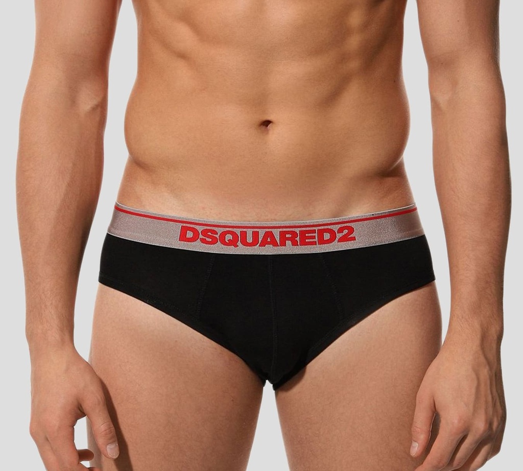 Dsquared2 - DUO DE INTERIORES NEGROS CON LETRAS ROAS