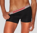 Dsquared2 - DUO DE BOXERS CORTOS, NEGROS CON LETRAS ROJAS