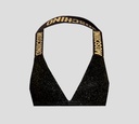 Moschino - TOP DE BIKINI EN TELA BRILLANTE CON BANDAS ELÁSTICAS EN "X" SOBRE LA ESPALDA