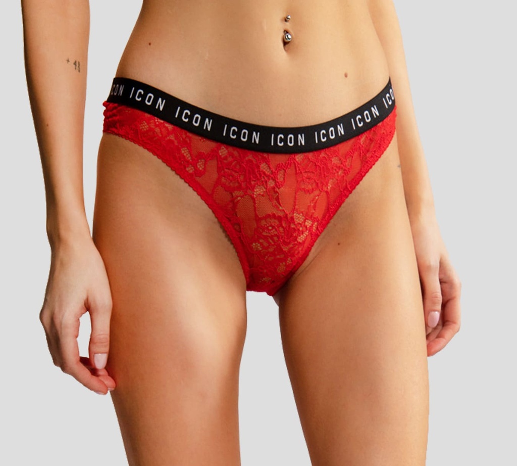 Dsquared2 - PANTY CON ENCAJE ROJO
