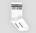 Dsquared2 - MEDIAS LARGAS ICON BLANCAS CON NEGRO
