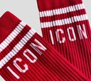 Dsquared2 - MEDIAS LARGAS ICON ROJAS CON BLANCO