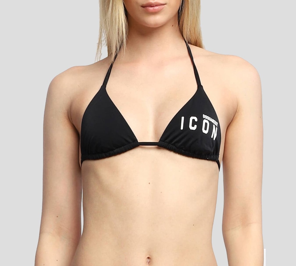 Dsquared2 - TOP DE BIKINI TRIANGULAR CON ESTAMPADO ICON