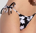 Dsquared2 - BIKINI DE TRAJE DE BAÑO NEGRO Y BLANCO CON ESTAMPADO DE FLOR DE MAPLE D2