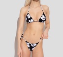 Dsquared2 - BIKINI DE TRAJE DE BAÑO NEGRO Y BLANCO CON ESTAMPADO DE FLOR DE MAPLE D2