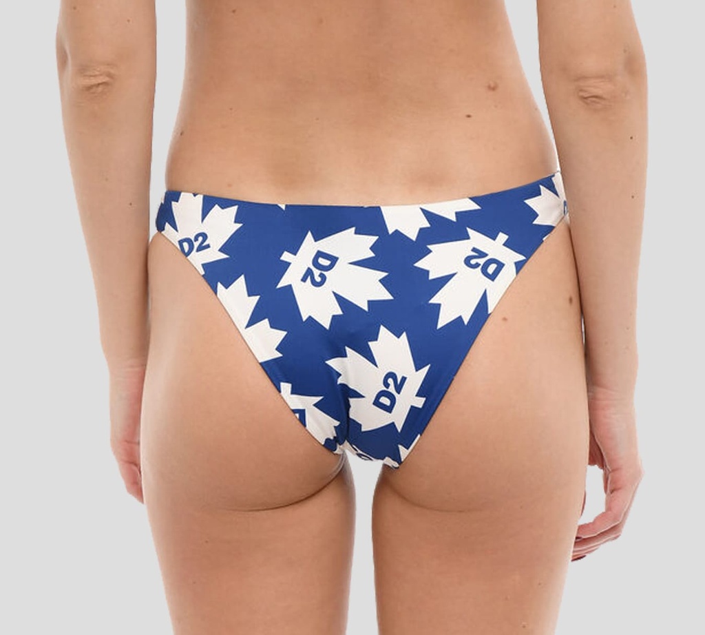 Dsquared2 - PANTY DE TRAJE DE BAÑO, AZUL CON LOGO MAPLE D2