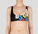 Dsquared2 - TOP DE TRAJE DE BAÑO NEGRO CON LETRAS MULTICOLOR