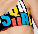 Dsquared2 - TOP DE TRAJE DE BAÑO NEGRO CON LETRAS MULTICOLOR