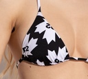 Dsquared2 - TOP DE TRAJE DE BAÑO NEGRO ESTILO TRIANGULO CON FLOR DE MAPLE Y LOGO D2