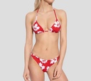 Dsquared2 - TOP DE TRAJE DE BAÑO ROJO ESTILO TRIANGULO CON FLOR DE MAPLE Y LOGO D2