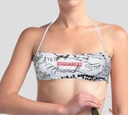Dsquared2 - TOP DE TRAJE DE BAÑO BLANCO CON ESTAMPADO DE LETRAS