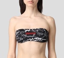 Dsquared2 - TOP DE TRAJE DE BAÑO NEGRO CON ESTAMPADO DE LETRAS