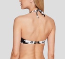 Dsquared2 - TOP DE TRAJE DE BAÑO NEGRO Y BLANCO CON FLOR DE MAPLE Y LOGO D2