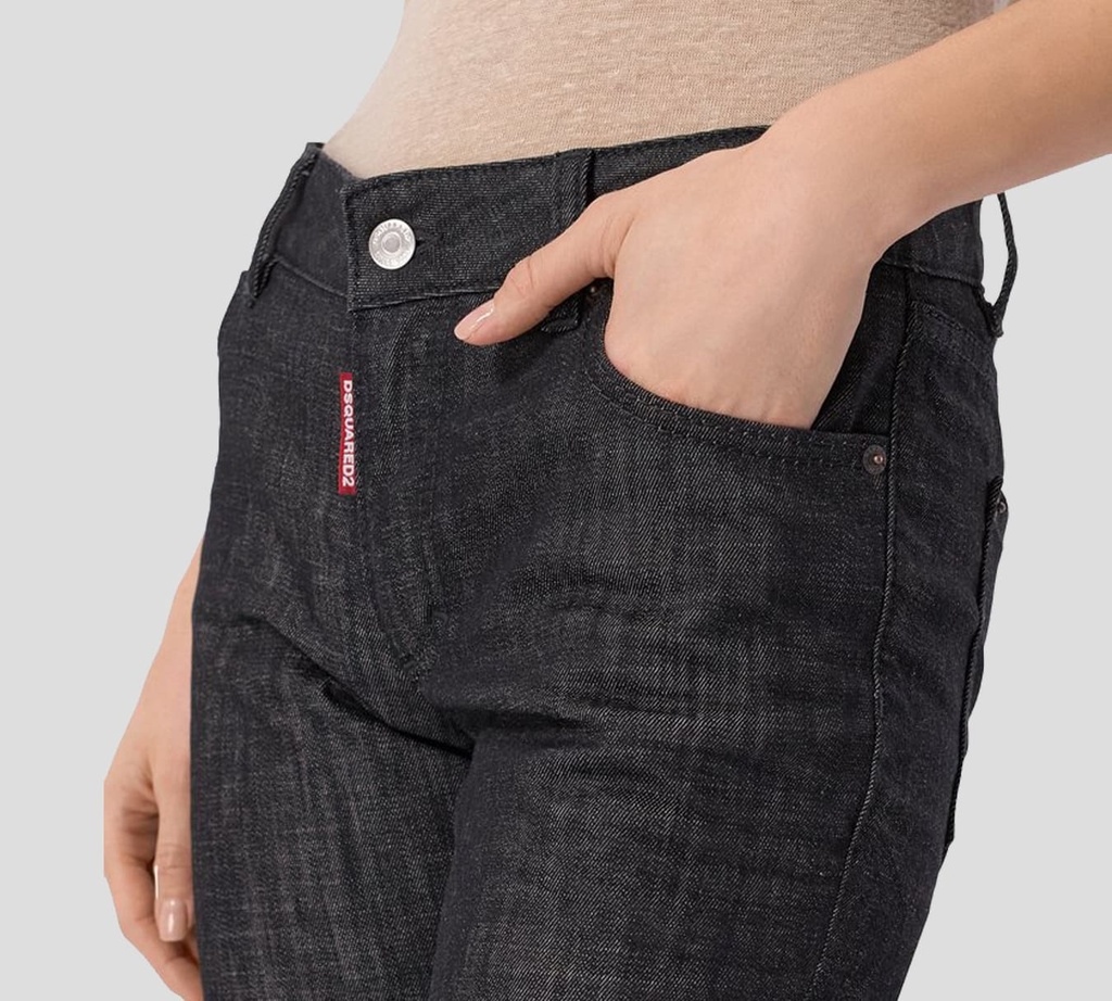 Dsquared2 - JEANS NEGRO CON RUEDO LISO