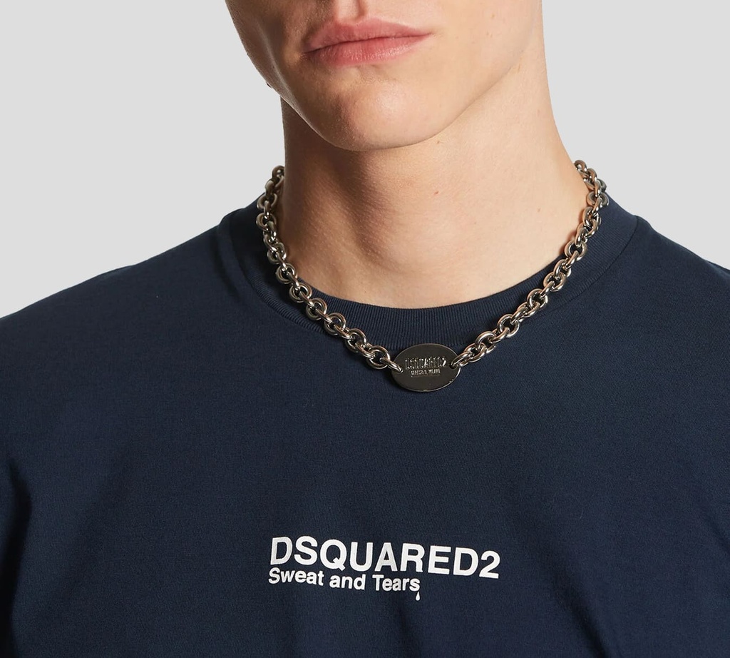 Dsquared2 - FRANELA AZUL OSCURO CON DSQUARED2 BLANCO