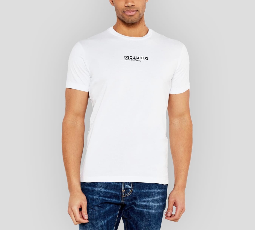 Dsquared2 - FRANELA BLANCA CON DSQUARED2 NEGRO