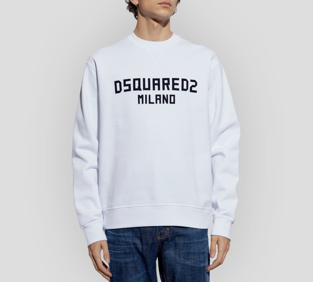 Dsquared2 - SWEATER BLANCO CON LETRAS NEGRAS