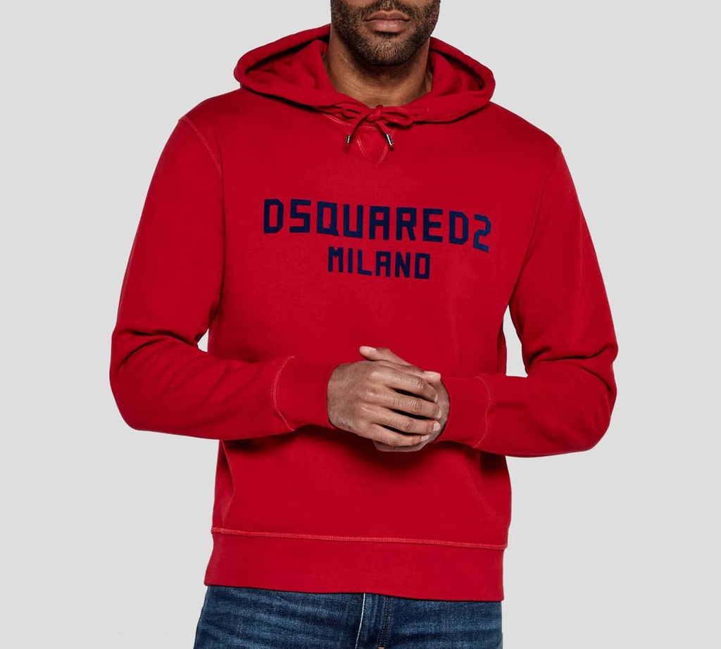 Dsquared2 - HODDIE ROJO CON LETRAS AZULES