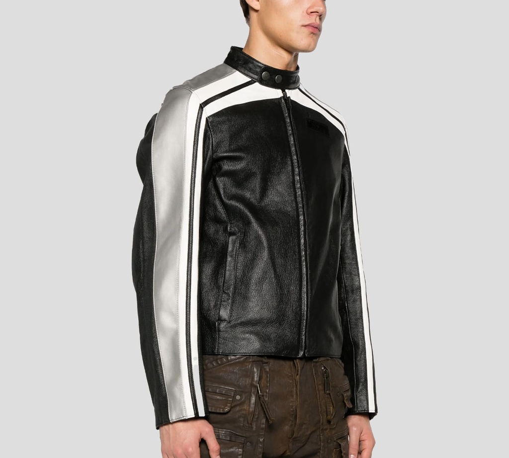 Moschino - LEATHER JACKET NEGRO