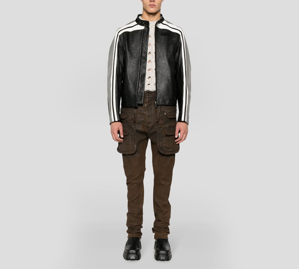 Moschino - LEATHER JACKET NEGRO
