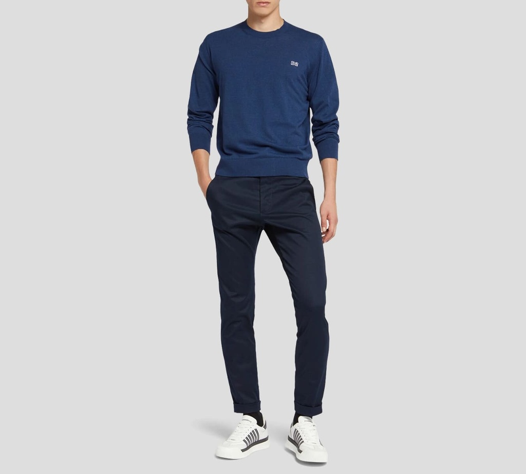 Dsquared2 - SWEATER AZUL CUELLO REDONDO D2