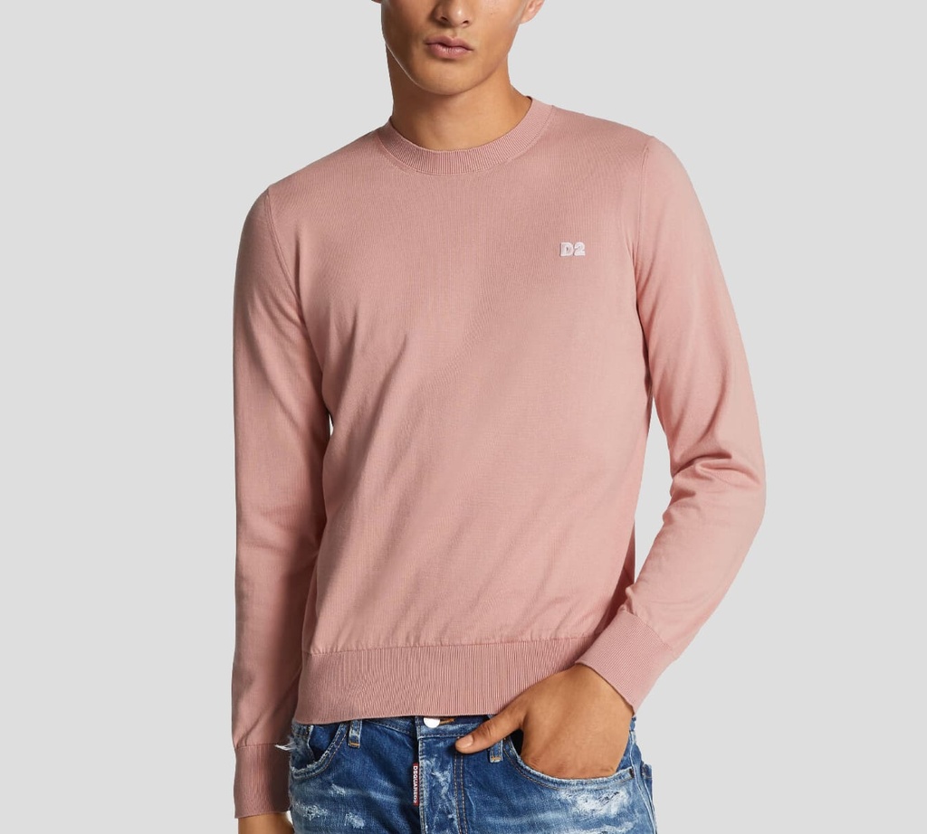 Dsquared2 - SWEATER ROSADO CUELLO REDONDO D2