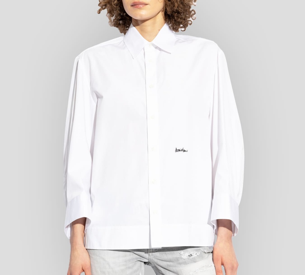 Dsquared2 - CAMISA BLANCA CON BORDADO NEGRO