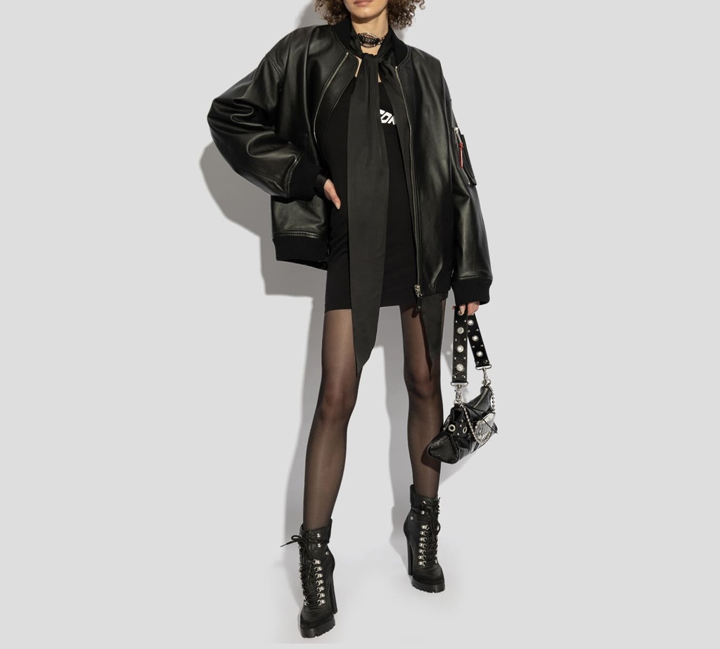 Dsquared2 - VESTIDO DEPORTIVO NEGRO CON ICON BLANCO