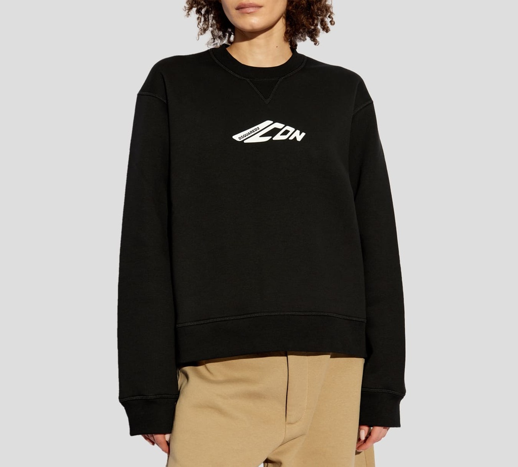 Dsquared2 - SWEATER NEGRO CON CUELLO REDONDO