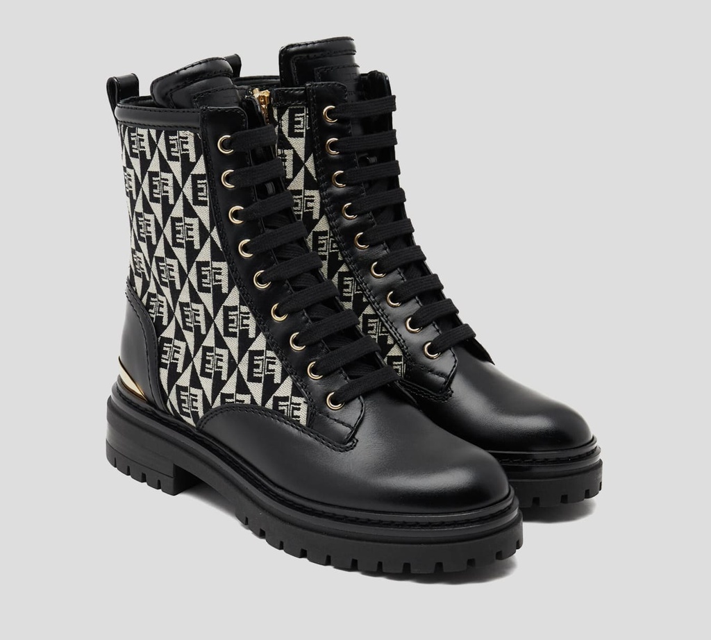 Elisabetta Franchi - BOTAS NEGRAS CON DETALLES PLATEADOS