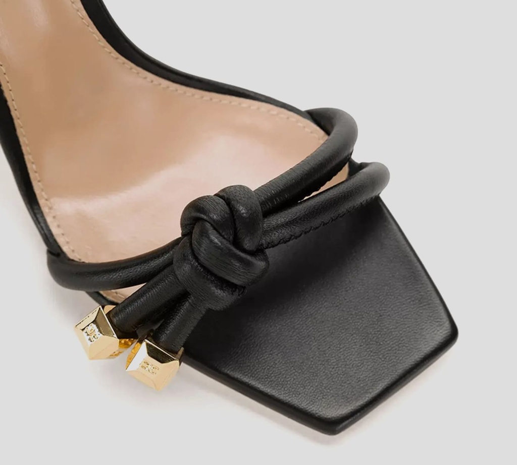Elisabetta Franchi - SANDALIAS PUNTA CUADRADA EN CUERO SINTETICO NEGRO